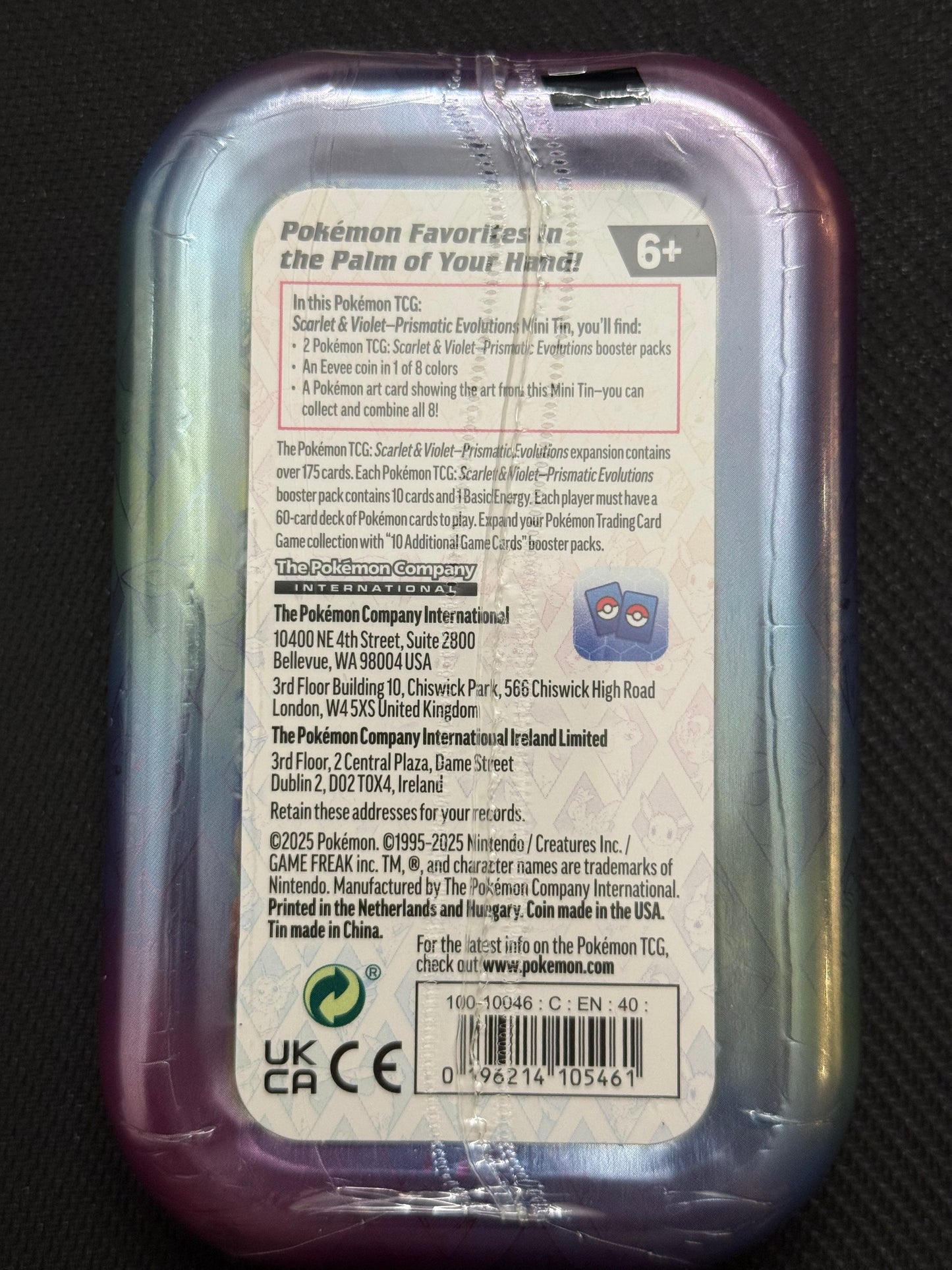 Prismatic Evolutions Mini Tins